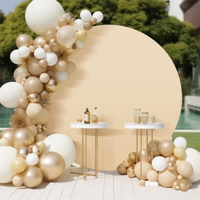 Geetinfly Round Arch Backdrop Cover, 6ft/6.5ft/7.2ft Circle Arch Stand With Bottom Zipper, Smooth Touch, Multipurpose Wedding Arched Background Set For Birthday Party