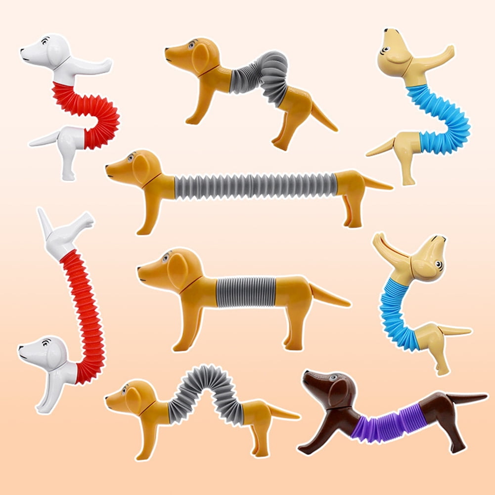 Geetinfly Spring Dog Pop Tubes Sensory Toys Novelty Decompression Anti ...