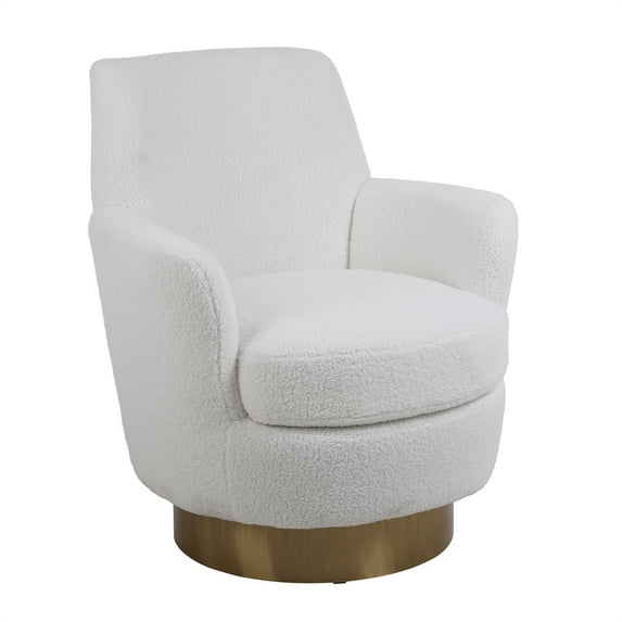 Geetinfly Swivel Barrel Chair, Modern 360 Degree Swivel Accent Chairs Armchair, Round Barrel Chairs With Gold Stainless Steel Base, Reading Chairs For Living Room Bedroom