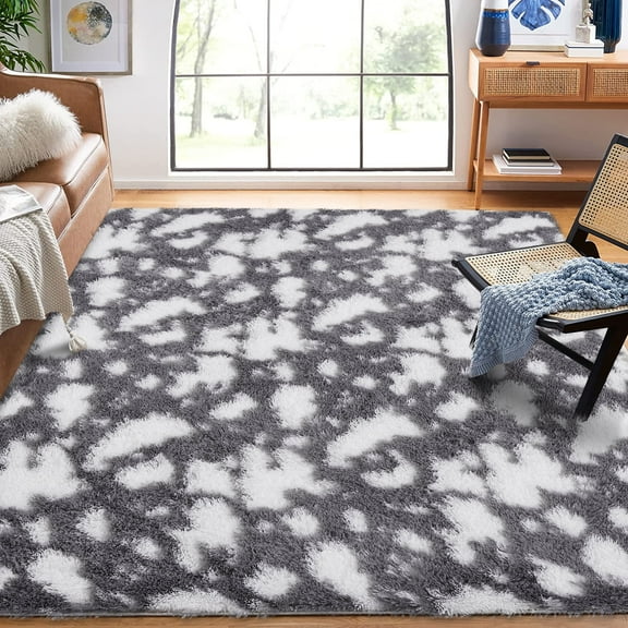 Geetinfly Ultra SoFT Area Rugs Area Rugs 5x7 Fluffy Fuzzy Shag Area Rug Modern Shaggy Carpets for Bedroom Living Room Bedroom Home Decor Dark Gray
