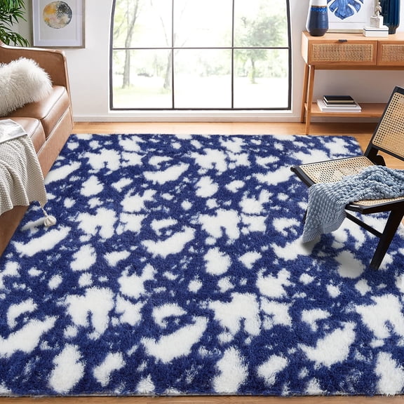 Geetinfly Ultra SoFT Area Rugs Area Rugs 5x7 Fluffy Fuzzy Shag Area Rug Modern Shaggy Carpets for Living Room Bedroom Home Decor Blue