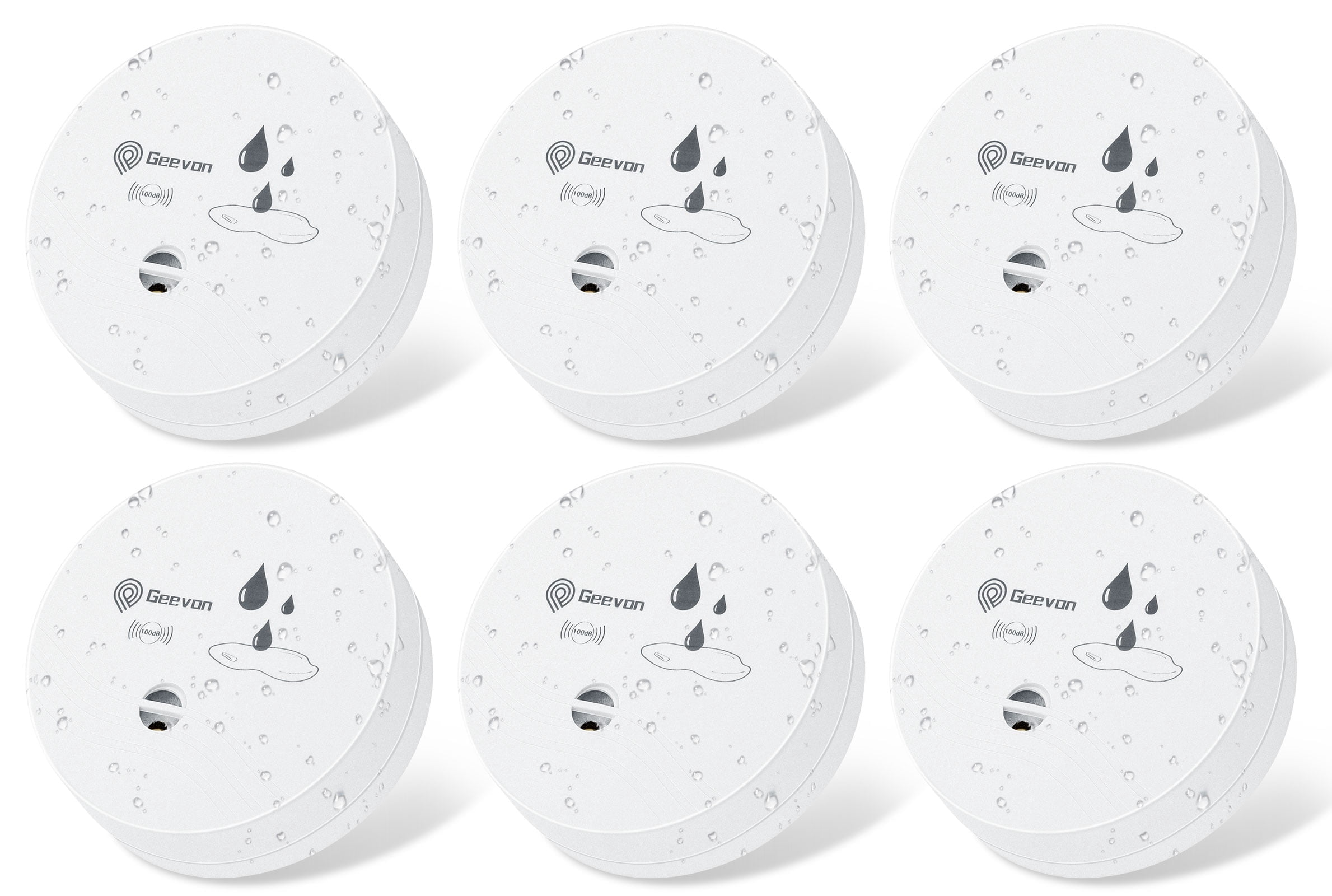 Geevon 6 Pack Water Leak Detectors for Home, 100dB Water Sensor Alarm ...