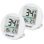 Geevon Small Digital Refrigerator Thermometer 2 Pack, IP65 Waterproof Max/Min Record Function with LCD Screen, Stand and Magnetic Back, for Fridge, Freezer ScenariosBattery Included