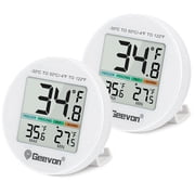 Geevon Small Digital Refrigerator Thermometer 2 Pack, IP65 Waterproof Max/Min Record Function with LCD Screen, Stand and Magnetic Back, for Fridge, Freezer ScenariosBattery Included