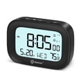 thumbnail image 1 of Geevon Small Travel Alarm Clock, Digital Alarm Clocks for Bedrooms Home Office, Battery Operated Desk Clock with 3 Inch Large Display, 2 Alarms, 5s Backlight, Snooze, Indoor Temperature(Black), 1 of 8