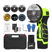 Geevorks Angle Grinder Tool, 7000rpm Mini Electric Angle Grinding Tool with 2pcs 16.8V 2000mAh Batteries and Cutting Discs, Grinder Handheld Cutter for Metal Wood