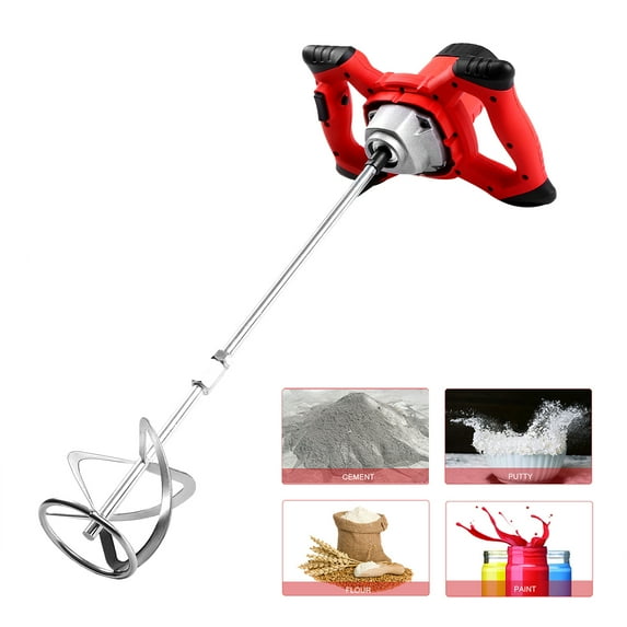 Geevorks Paint Cement Mixer, 2100W Electric Handheld Concrete Cement Mixer, 6 Speed Adjustment Handheld Mortar Mixer for Mixing Mud, Cement, Mortar, Paint, Fodder
