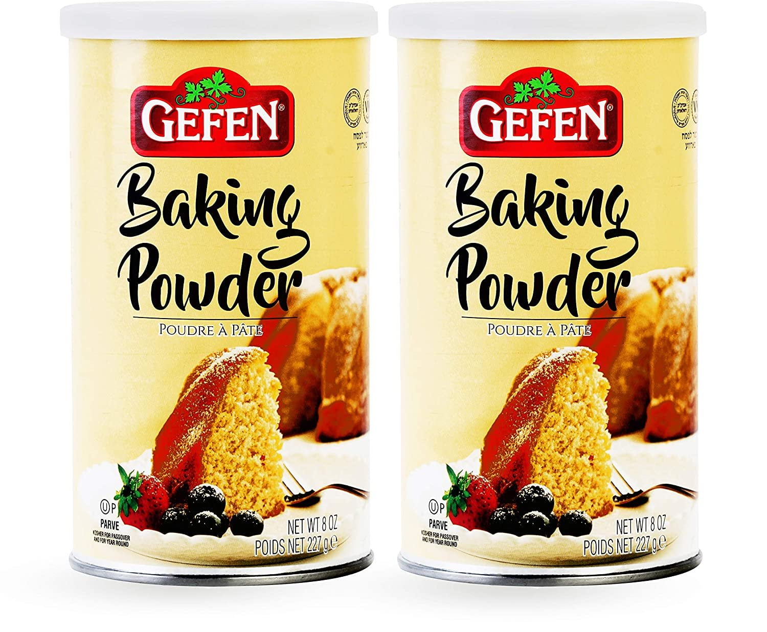 Gefen Aluminum Free Baking Powder 8oz 2 Pack Total of 1LB Gluten Free Cornstarch Free