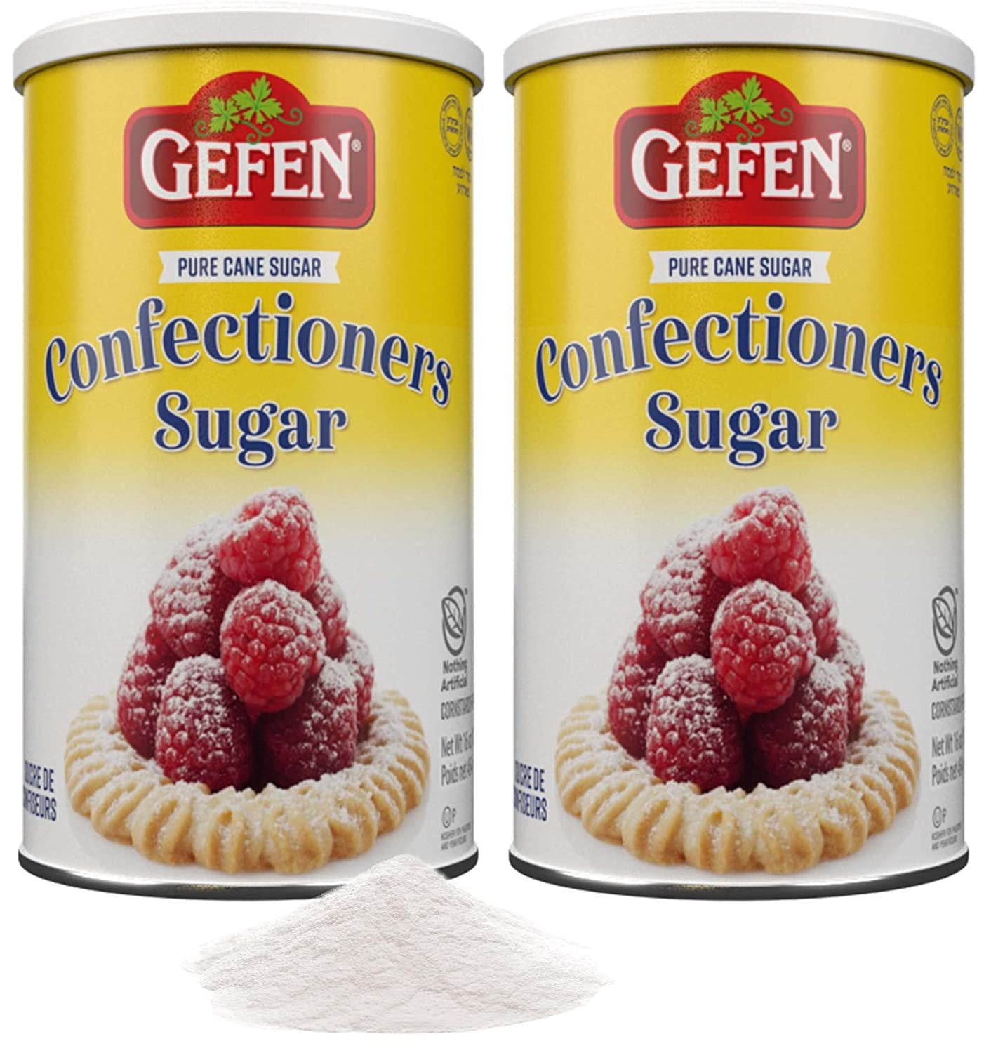 Gefen Confectioners Sugar, 16oz in Resealable Container, 10x Powdered