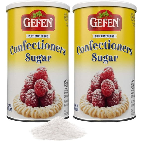 Gefen Confectioners Sugar, 16oz in Resealable Container, 10x Powdered Sugar 2 Pack, Total of 2 lbs, Corn Free, Gluten Free, Premium Confection Sugar