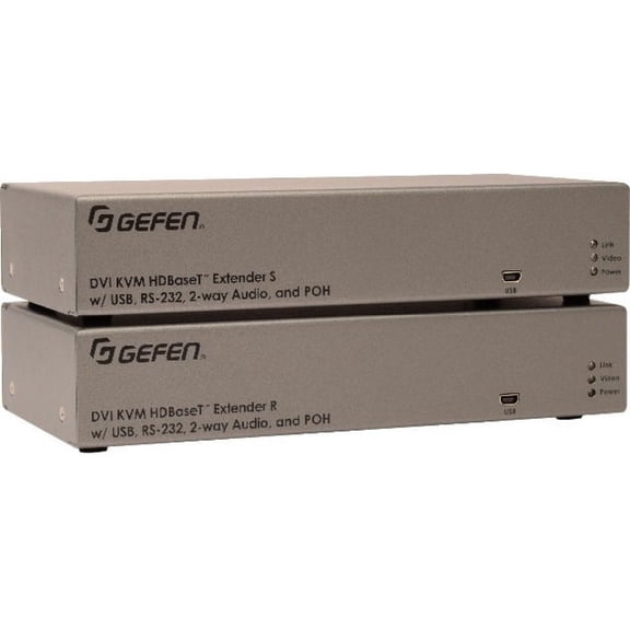 Gefen DVI KVM HDBaseT Extender w/ USB, RS-232, 2-Way Audio, and POH