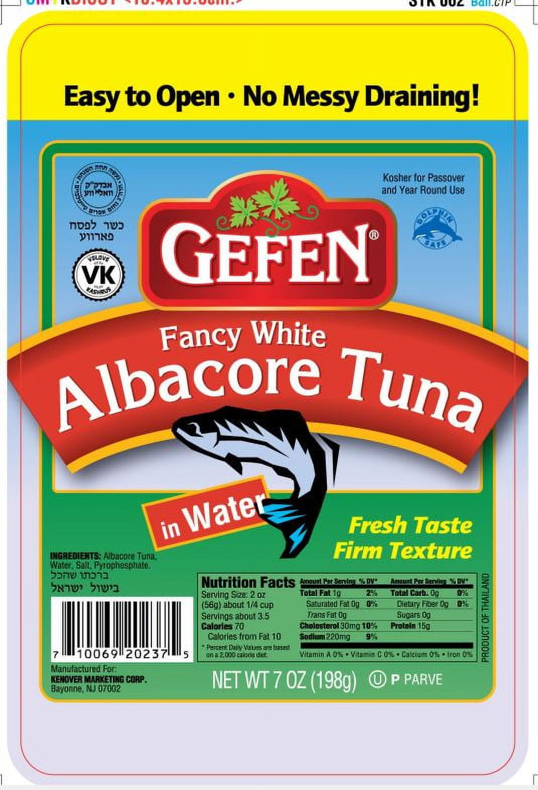 Gefen Fancy White Tuna in Water Pouch, 7oz