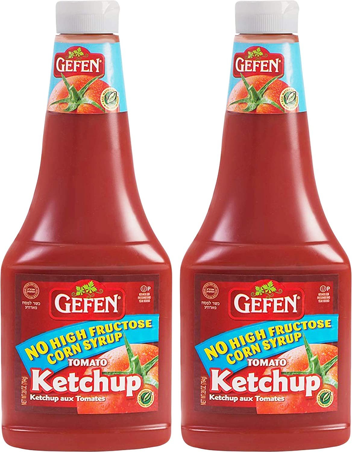 Gefen Fat Free Tomato Ketchup 28oz 2 Pack All Natural No High Fructose