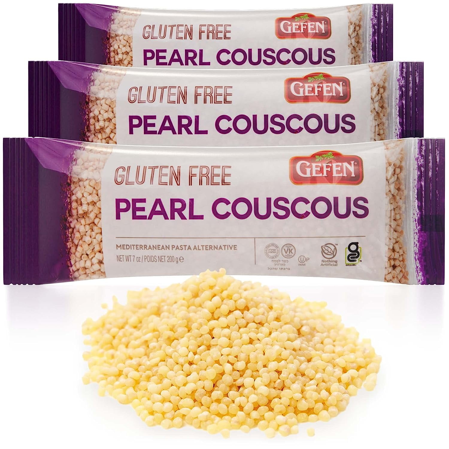 Gefen Israeli Pearl Couscous 7oz Pack, Kosher for Passover