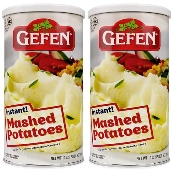 Gefen Instant Idaho Mashed Potatoes, 10oz (2 Pack) | "Resealable Canister" | Dairy Free | Gluten Free | No MSG