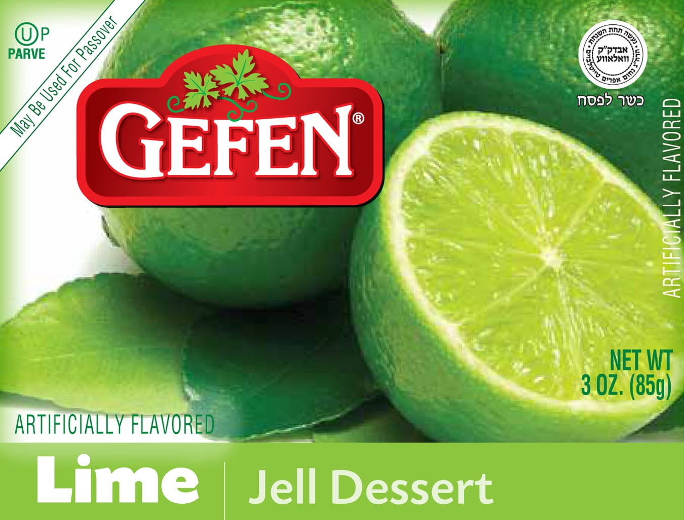 Gefen Kosher Jell Dessert, Lime, 3 Oz