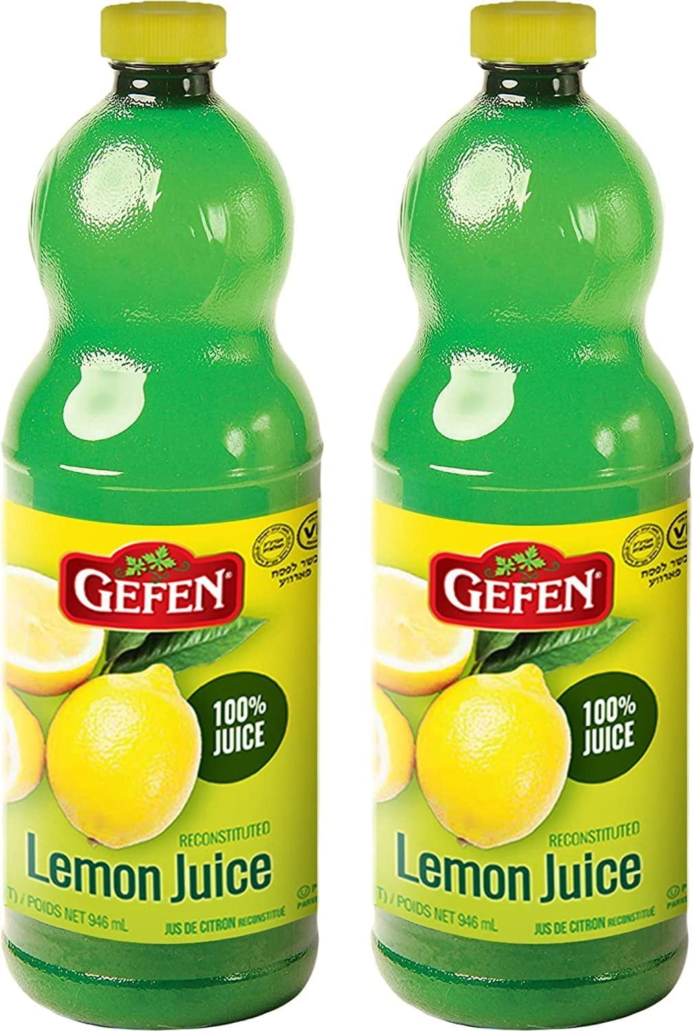 Gefen Lemon Juice, 32oz 2 pack 100 Juice From Concentrate