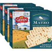 Gefen, Lightly Salted Matzo, 10.5oz (3 Pack) Traditional Style Matzo