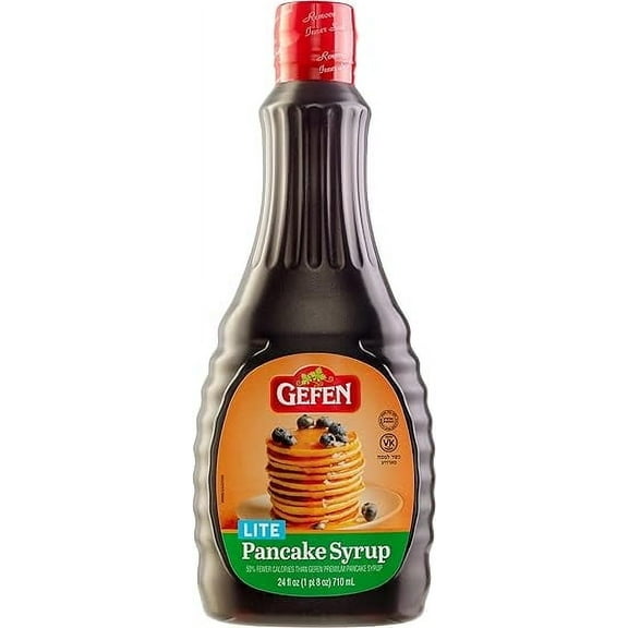 Gefen Lite Pancake Syrup 24oz | Low Calorie, Zero Fat, Gluten Free, No High Fructose Corn Syrup,Kosher for Passover