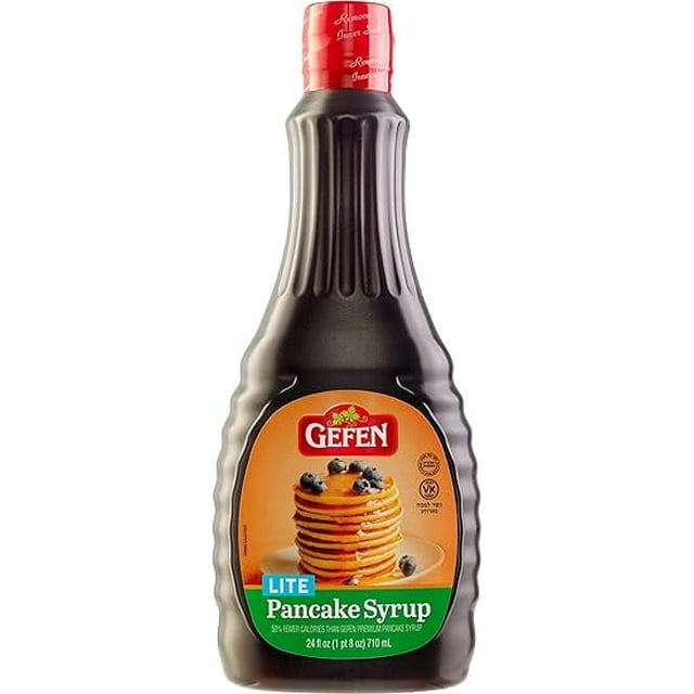 Gefen Lite Pancake Syrup 24oz Low Calorie, Zero Fat, Gluten Free, No