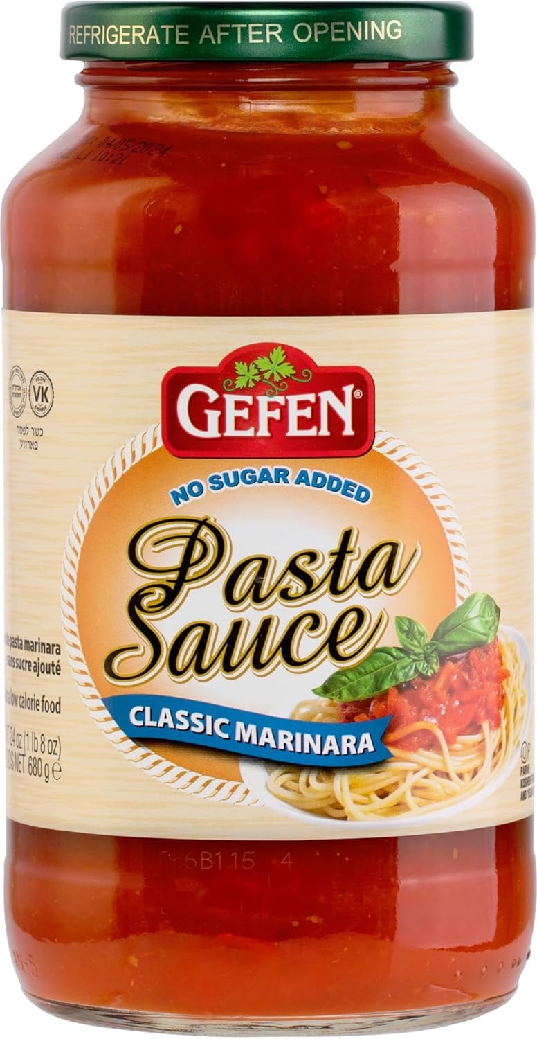 Gefen No Sugar Added Marinara Sauce, 24 oz (2 Pack) NSA Pasta Sauce Made with EVOO Rich