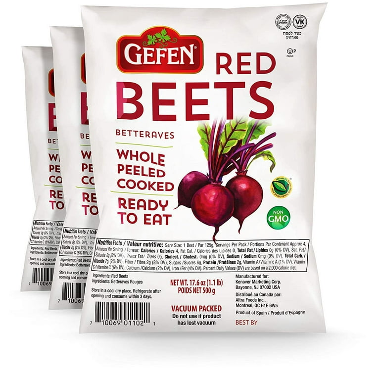Gefen Organic Red Beets, Whole, Peeled, Cooked & Ready to Eat