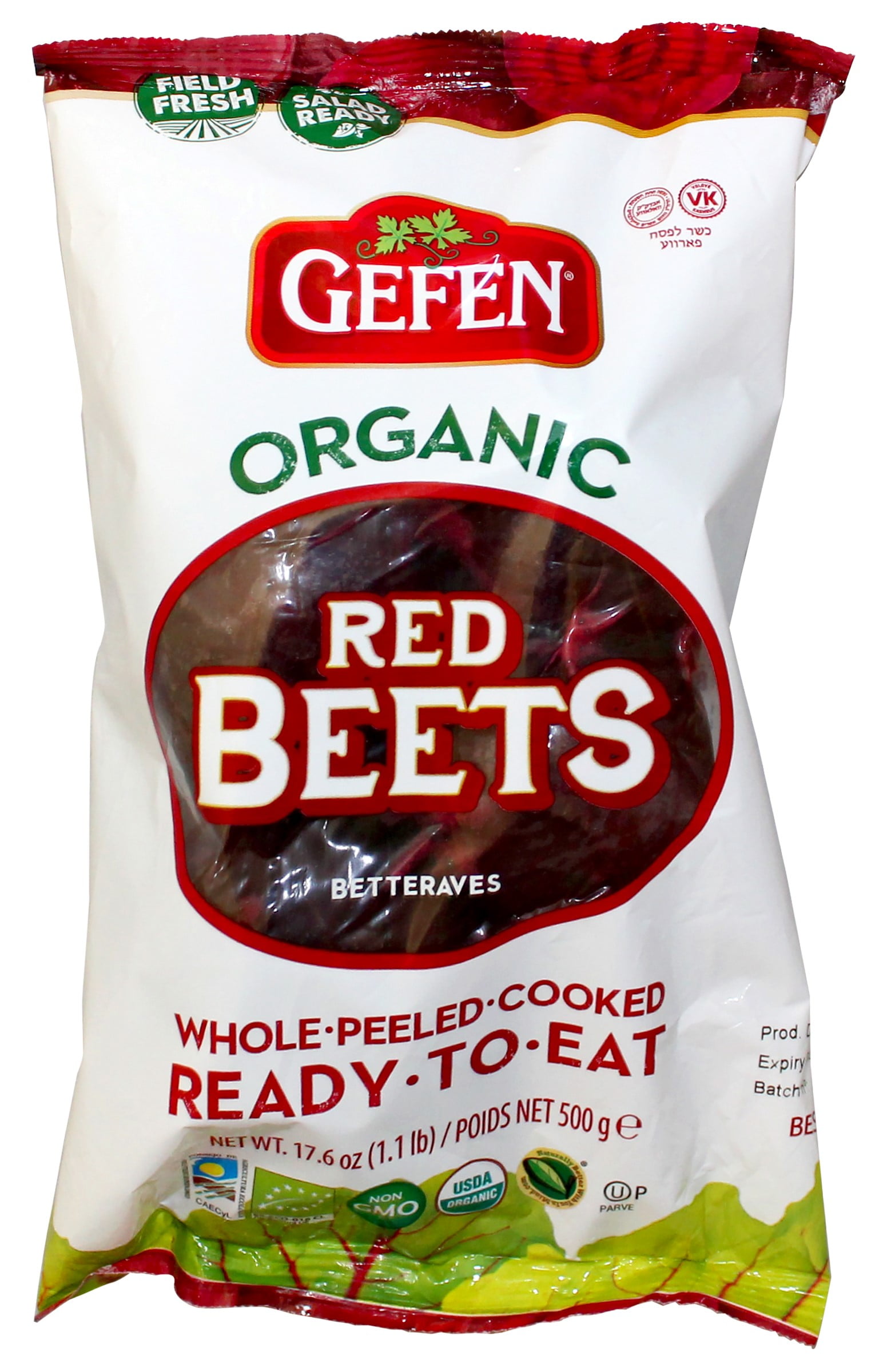 Gefen Organic Vacuum Pack Beets, 17.6 Oz