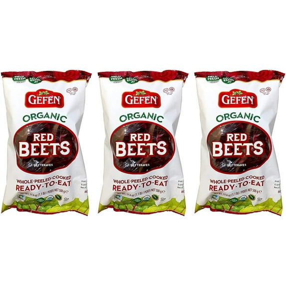 Gefen Organic Whole Peeled Cooked Beets - 3pk - 1lb ea 3lb