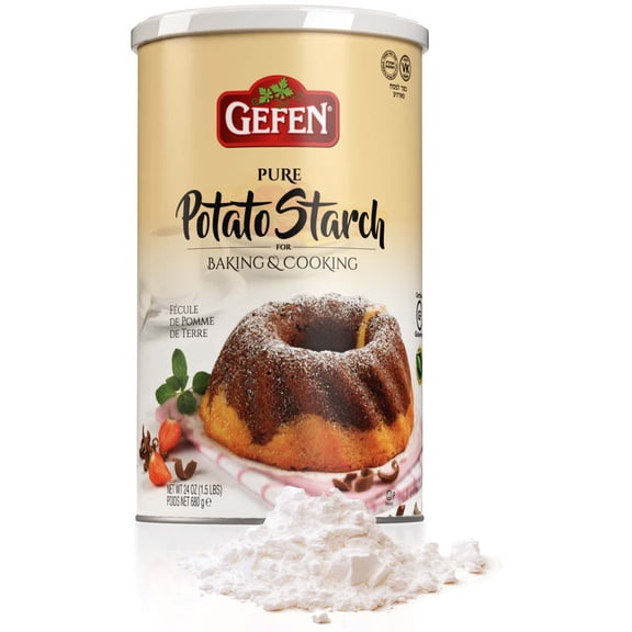 Gefen Pure Potato Starch 680g Resealable Container | Pure Potato Flour No Preservatives or Artificial Ingredients | Thickener for Soups Stews, Gravies & Sauces