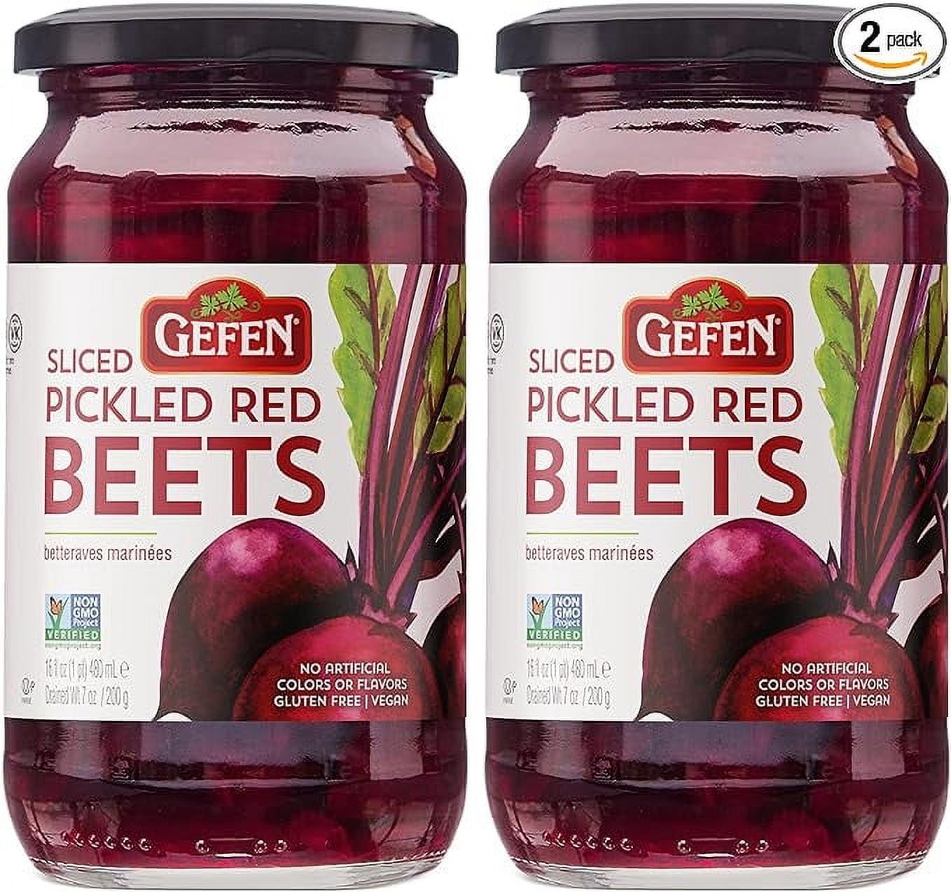 Gefen, Sliced Pickled Beets, 16oz, Sweet and Tangy Salad Topper ...