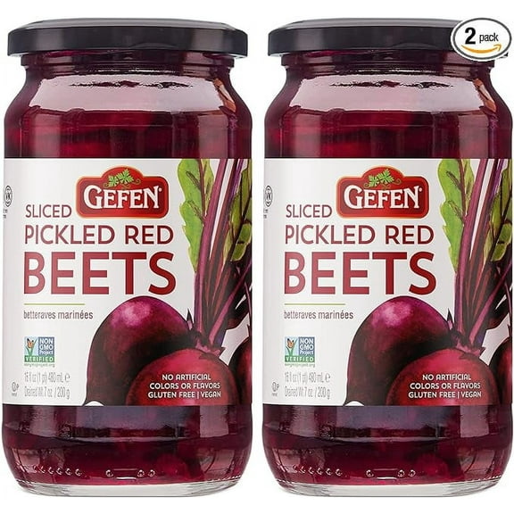 Gefen Sliced Pickled Beets, 16oz (2 Pack) | Sweet & Tangy, Great Salad Topper, Non GMO, Certified Kosher (Including Passover)