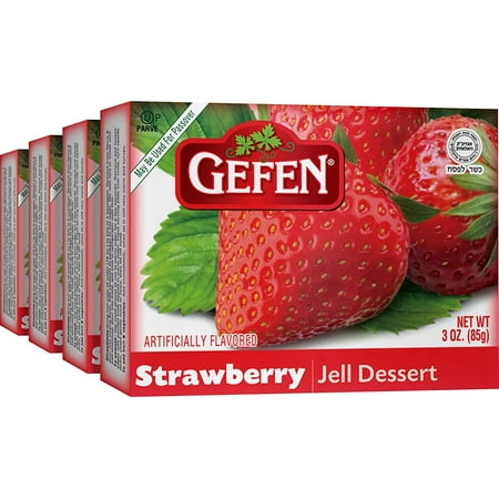 Gefen Strawberry Flavored Jello 3oz 4 Pack Easy to Make, Kosher for Passover