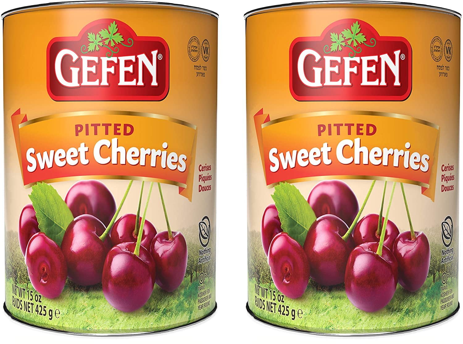 Gefen Sweet Pitted Dark Cherries 15oz 2 Pack No High Fructose Corn