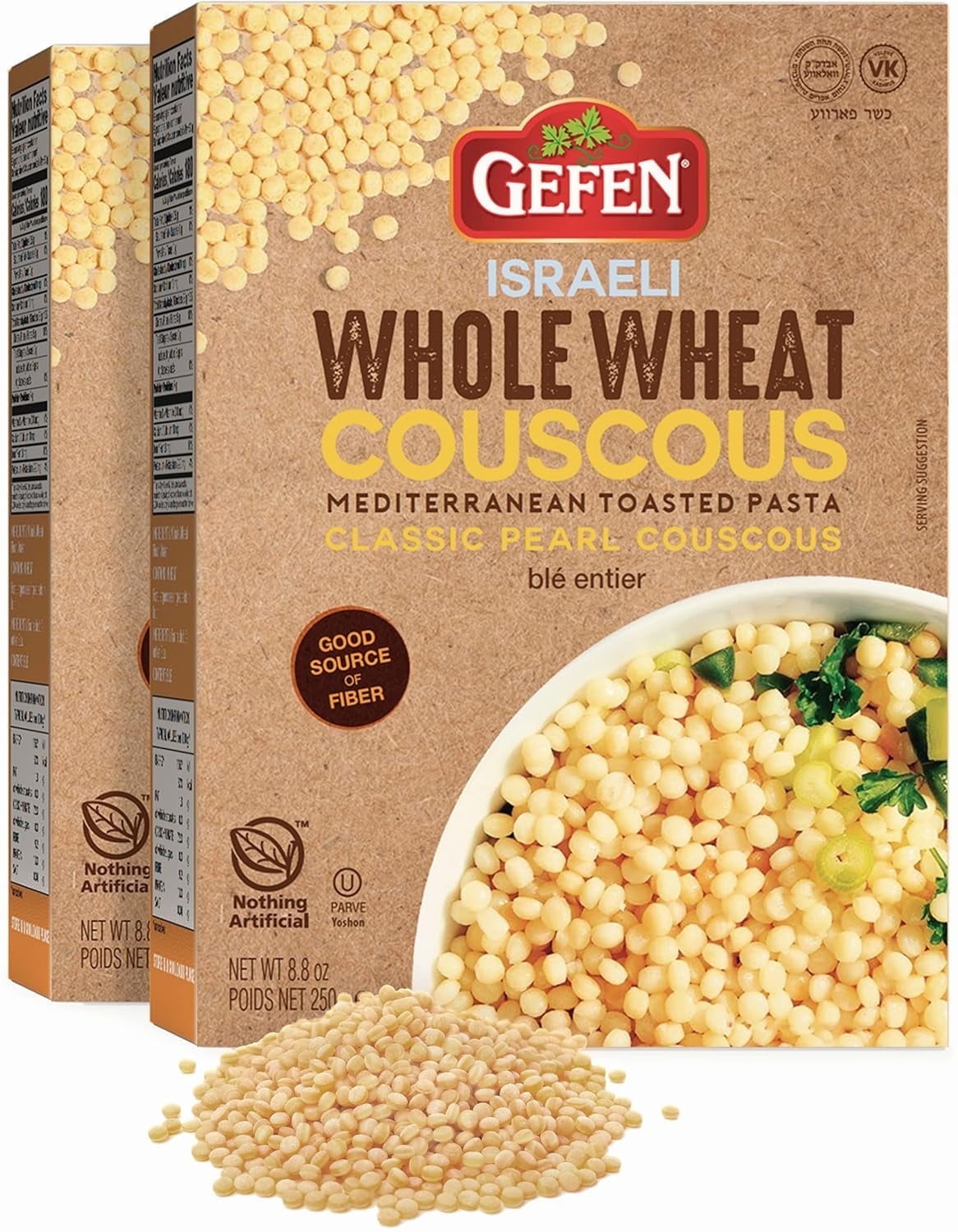 Gefen Whole Wheat, Israeli Couscous 8.8oz (2 Pack)