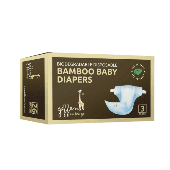 Geffen Baby On The Go Bamboo Disposable Diapers Size 3 - 26 Count