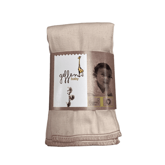 Geffen Baby Organic Cotton Prefolds 14x17 – 6 Pack, Reusable Cloth Diaper Inserts & Burp Cloth, Warm Taupe