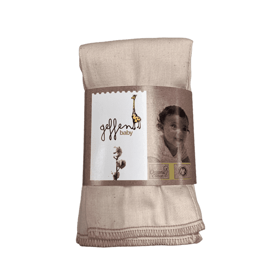Geffen Baby Organic Cotton Prefolds 14x17 – 6 Pack, Reusable Cloth Diaper Inserts & Burp Cloth, Warm Taupe