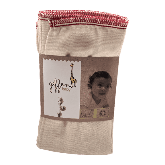 Geffen Baby Organic Cotton Prefolds 14x17 – 6 Pack, Reusable Cloth Diaper Inserts & Burp Cloths, Aurora Red
