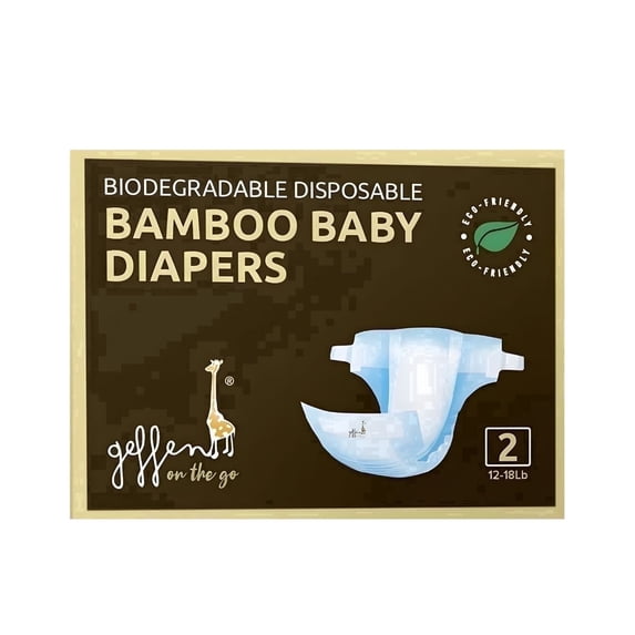 Geffen Baby On The Go Bamboo Disposable Diapers Size 2 - 32 Count