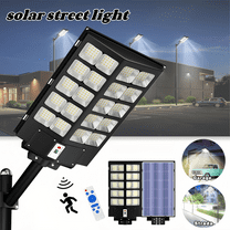 Gefolly 11500W Super Bright Solar Street Light Pole Barn Commercial Parking Lot Lights Outdoor Dusk to Dawn Solar Security Flood Lights w/Motion Sensor Remote Control