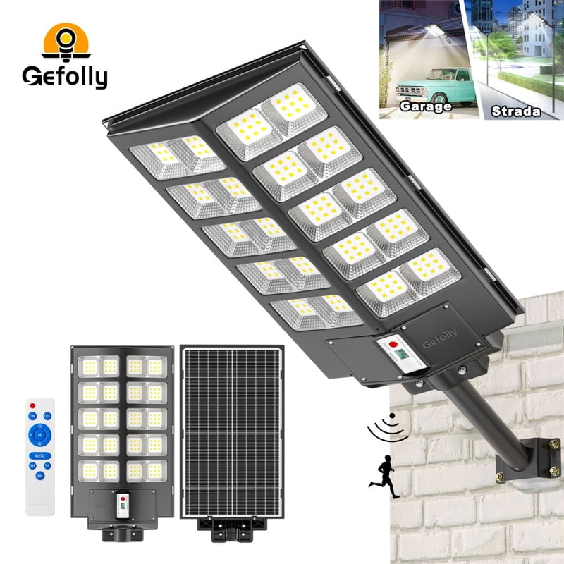 Gefolly 11500W Solar Street Lights Outdoor, Security Flood Lights ,Solar Dusk to Dawn Lights Outdoor with Motion Sensor