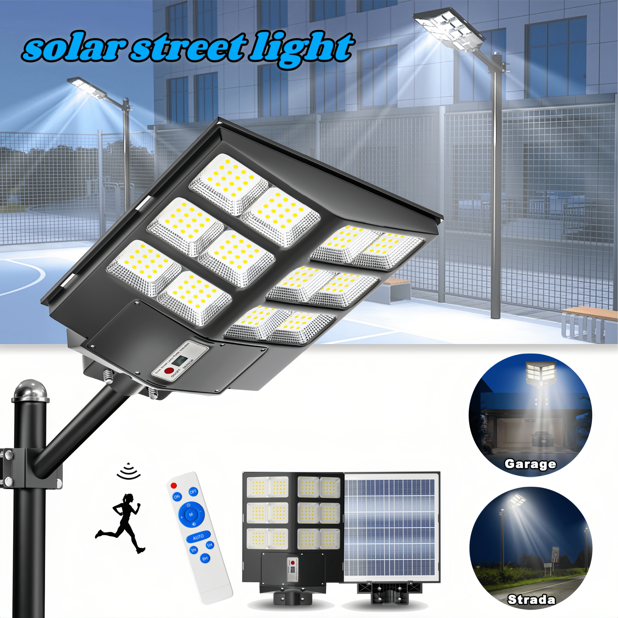 OKPRO Solar Flood Lights (2-Pack) – 320° Wide Angle, Motion Sensor, 3 Modes, IP66 Waterproof For Yard & Security