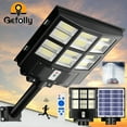 thumbnail image 1 of Gefolly 6500W Solar Street Lights Outdoor，Commercial Parking Lot Lights Solar Powered Outdoor Lights Dusk to Dawn，Yard Garden Flood Security Lamp with Sensor & Remote Control, IP67, 1 of 9