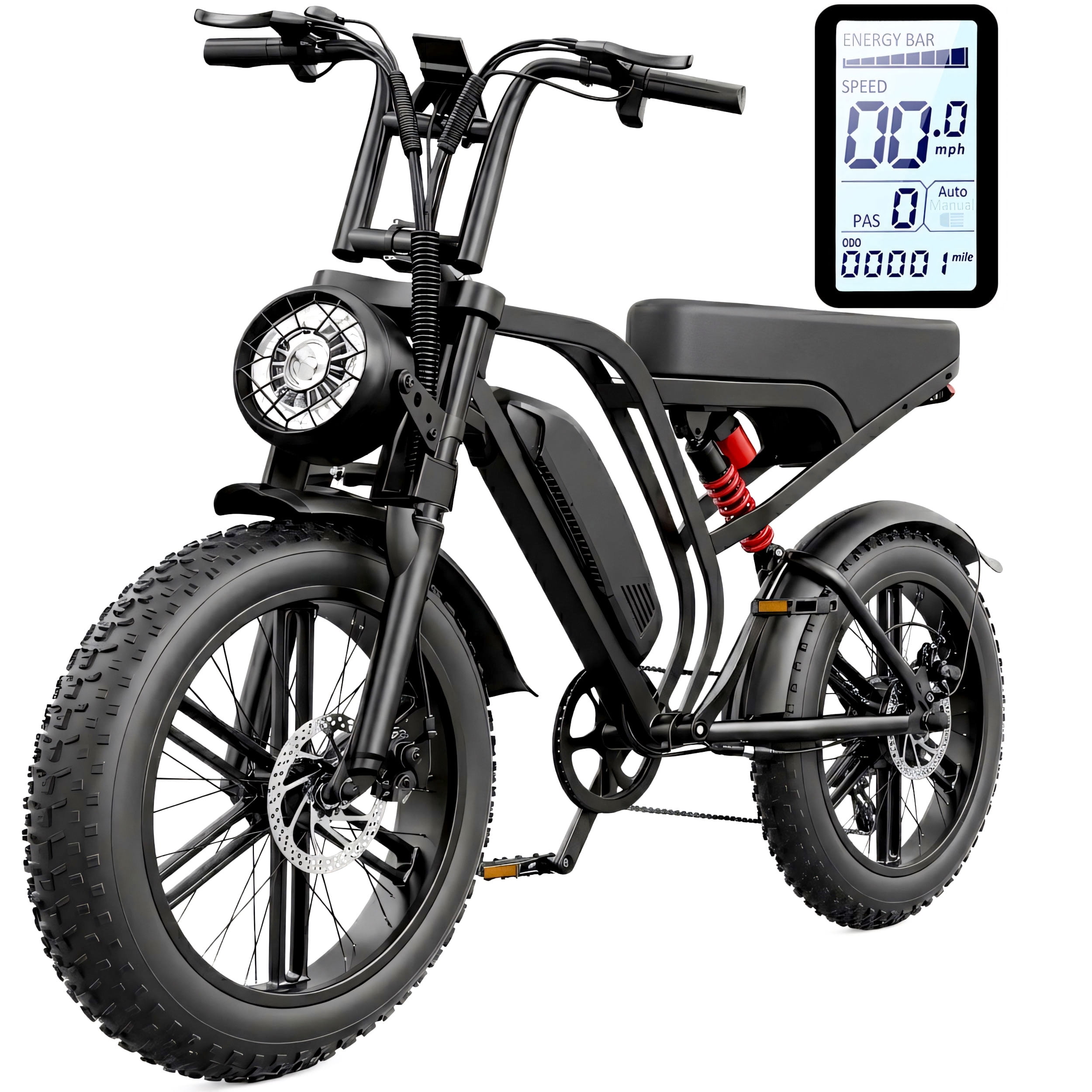 Gegaibe Electric Bike for Adults,750W Peak 1500W Motor All-Terrain Fat Tire E Mountain Bike, 48V/15AH UL2849