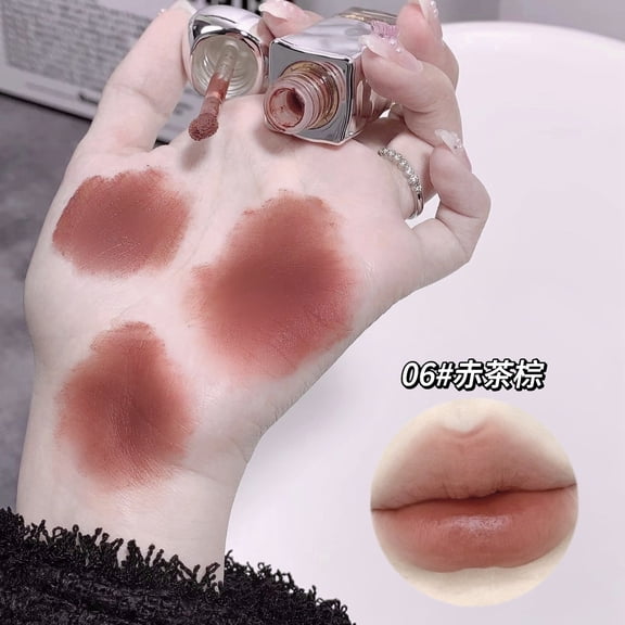 Gege bear Light Nude Mist Matte Velvet Lip Glaze Mist Top Color Non-stick Cup Lip Mud Lipstick