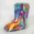 thumbnail image 1 of Gegefur Women's Faux fur Boot Furry Fluffy Short Snow Boot Mid-Calf Boots Warm Comfortable Outdoor Flat Shoes, 1 of 5