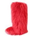 thumbnail image 1 of Gegefur Women's Furry Fluffy Boot Faux Fur Long Snow Boot Knee High Boots Warm Comfortable Outdoor Flat Shoes, 1 of 6