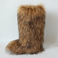 thumbnail image 1 of Gegefur Women's Furry Fluffy Boot Faux Fur Long Snow Boot Knee High Boots Warm Comfortable Outdoor Flat Shoes, 1 of 5
