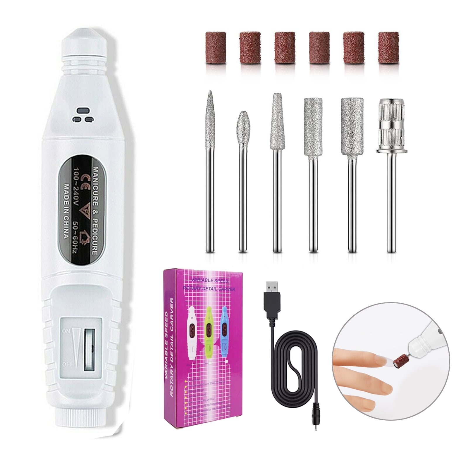 Gegong Electric Nail Drill Kit, Manicure Pen Sander Polisher, Speed