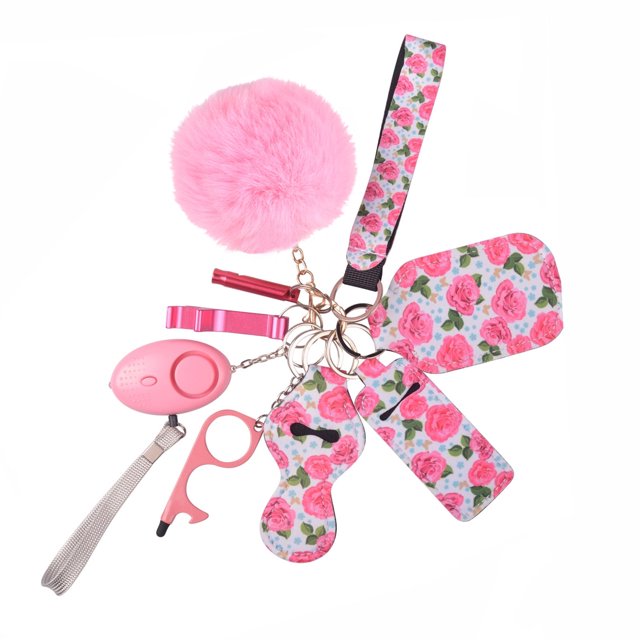Gegong Keychain for Girls, 9 Pieces Outdoor SelfProtection Alarm